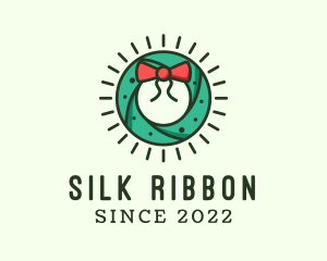 Ribbon Christmas Wreath logo