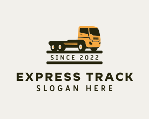 Flatbed Truck Logistics logo design