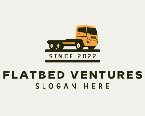 Flatbed Truck Logistics logo design