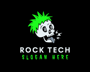 Skull Head Rock Band logo design