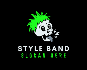 Skull Head Rock Band logo design