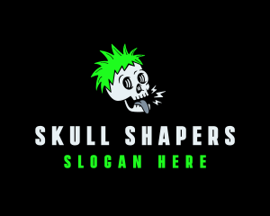 Skull Head Rock Band logo design