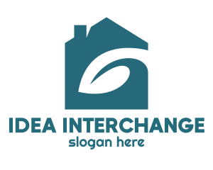 Blue Eco House logo design