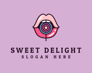Sexy Lips Sweet Lollipop logo design