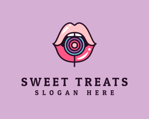 Sexy Lips Sweet Lollipop logo design