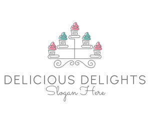 Cupcake Stand Baking logo design