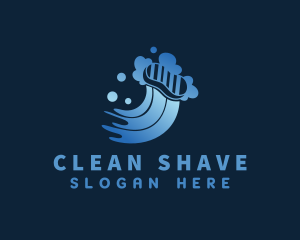 Blue Clean Sponge Bubbles logo design