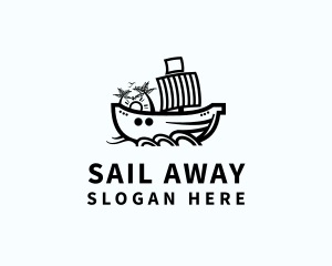 Ship Sailing Boat logo design