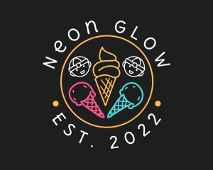 Neon Ice Cream Seal  logo
