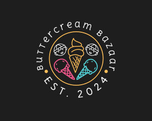 Neon Ice Cream Seal  logo