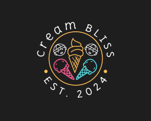 Neon Ice Cream Seal  logo design