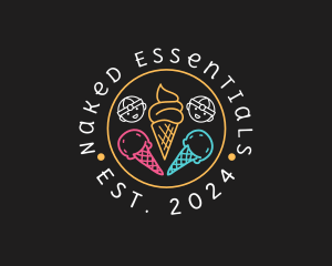 Neon Ice Cream Seal  logo design