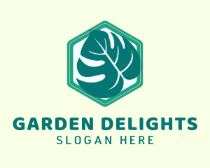 Hexagon Ornamental Plant logo design