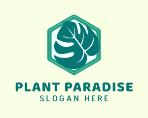 Hexagon Ornamental Plant logo design