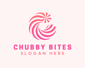 Striped Candy Letter C logo design