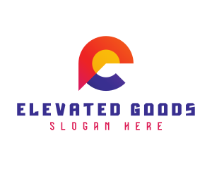 Modern Colorful Letter E logo design