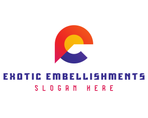 Modern Colorful Letter E logo design