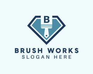 Diamond Paint Brush logo design