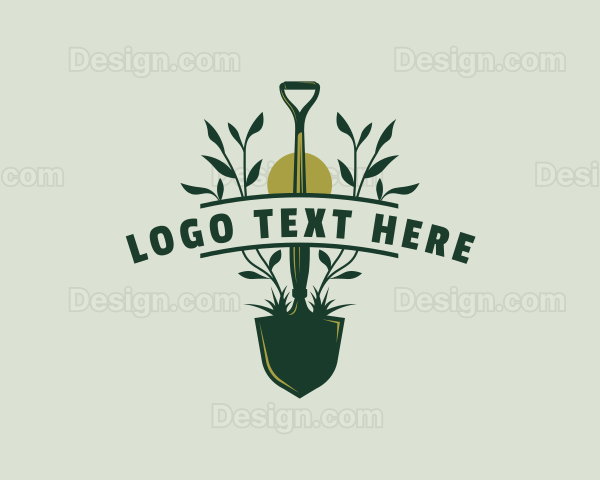 Shovel Planting Landscaping Logo