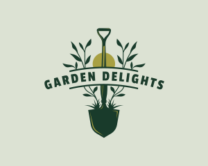 Shovel Planting Landscaping logo design