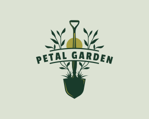 Shovel Planting Landscaping logo design