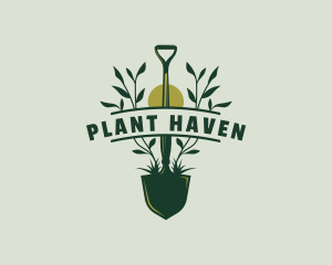 Shovel Planting Landscaping logo design