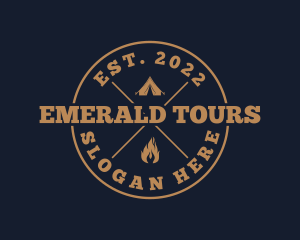 Tent Camping Tour logo design