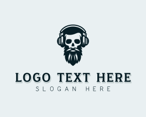 Podcaster Beard Skull logo