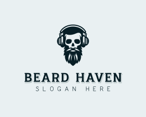 Podcaster Beard Skull logo