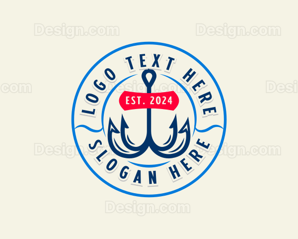 Fishing Hook Seafood Logo