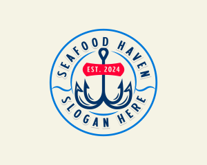 Fishing Hook Seafood logo design