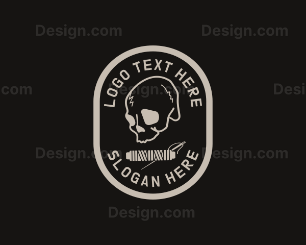 Retro Skull Thread Apparel Logo