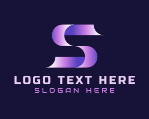 Ribbon Gradient Software Letter S logo