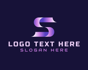 Ribbon Gradient Software Letter S logo