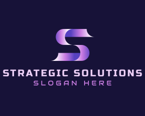 Ribbon Gradient Software Letter S logo design