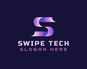 Ribbon Gradient Software Letter S logo design