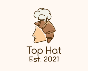 Croissant Man Chef logo design