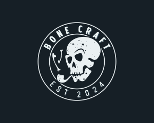 Bone Cigarette Skull logo design