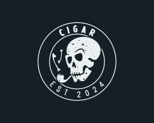 Bone Cigarette Skull logo design