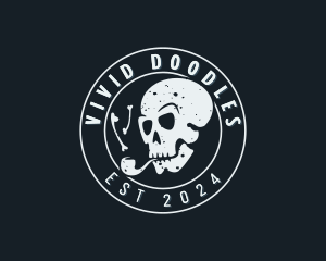 Bone Cigarette Skull logo design