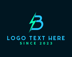 Electric Volt Letter B logo