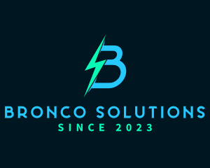 Electric Volt Letter B logo design