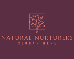 Natural Floral Tree logo design