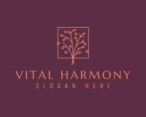 Natural Floral Tree logo design