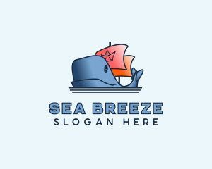 Whale Boat Ship logo design