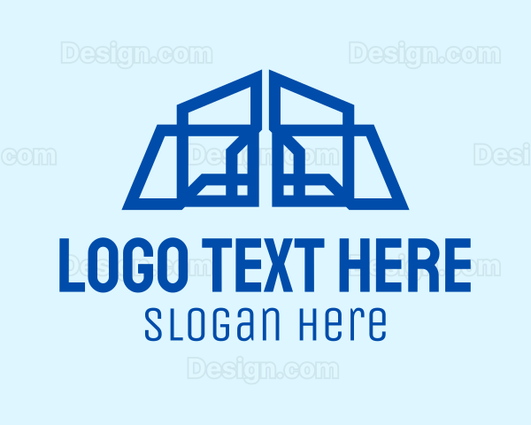 Blue Geometrical House Logo