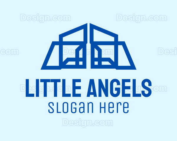 Blue Geometrical House Logo