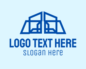 Blue Geometrical House logo