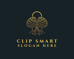 Gold Brain Tree logo design