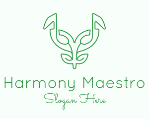 Music Mask Plant logo design